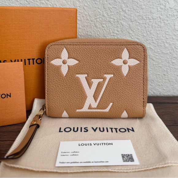 NEW LOUIS VUITTON Bicolor Empriente Zippy Compact Wallet in Arizona Beige - Picture 4 of 9
